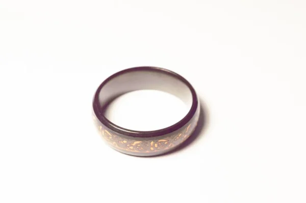 Bague Noire Symboles Marrons Acier Inoxydable Style Tribal Diamètre 3cm
