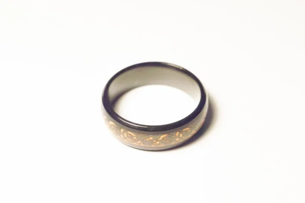 Bague Noire Symboles Marrons Acier Inoxydable Style Tribal Diamètre 3cm