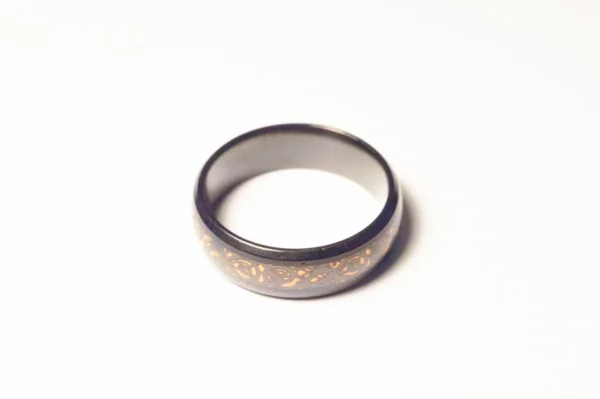 Bague Noire Symboles Marrons Acier Inoxydable Style Tribal Diamètre 3cm