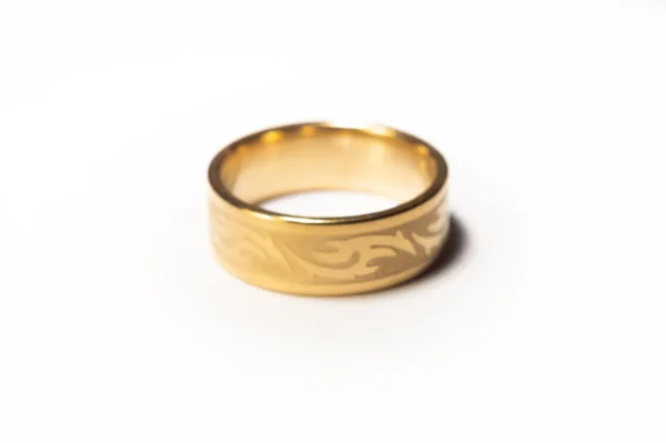 Bague Symboles Dorés en Acier Inoxydable - Design Minimaliste et Élégant