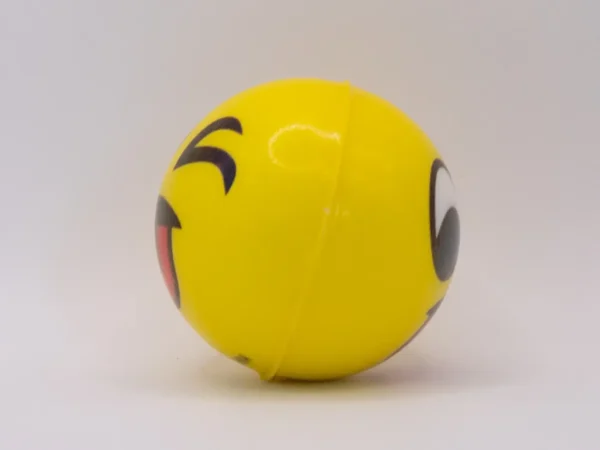 Balle Anti-stress Emoji Jaune Souriante 5cm - Défoulez-vous avec le sourire !