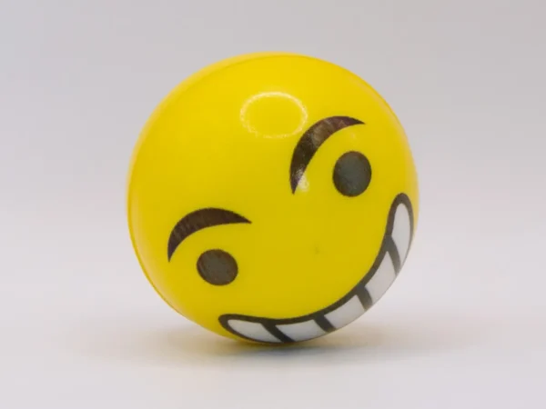 Balle Anti-stress Emoji Jaune Souriante 5cm - Défoulez-vous avec le sourire !