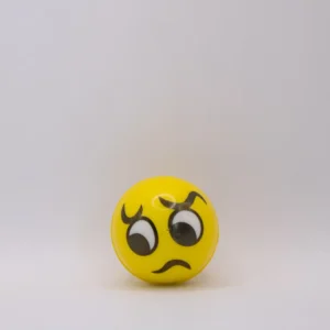 Balle Anti-stress Emoji Jaune Souriante 5cm - Défouloir Amusant et Relaxant en Mousse