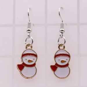 Boucles d'oreilles bonhomme de neige, bijou fantaisie de Noël