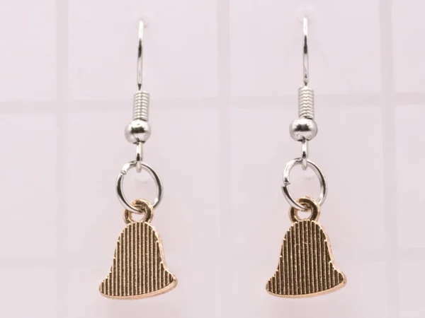 Boucles d'oreilles cloches de Noël dorées avec strass brillant