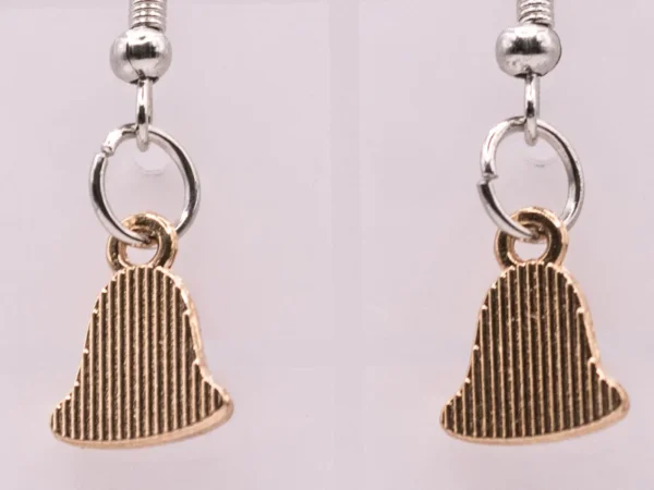 Boucles d'oreilles cloches de Noël dorées avec strass brillant