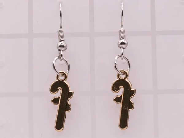 Boucles d'oreilles festives en forme de sucre d'orge de Noël