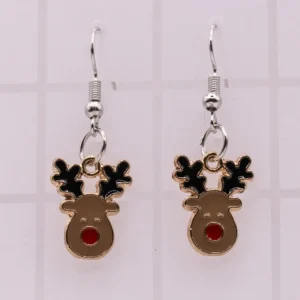 Boucles d'oreilles pendantes Reine de Noël style Casse-Noisette
