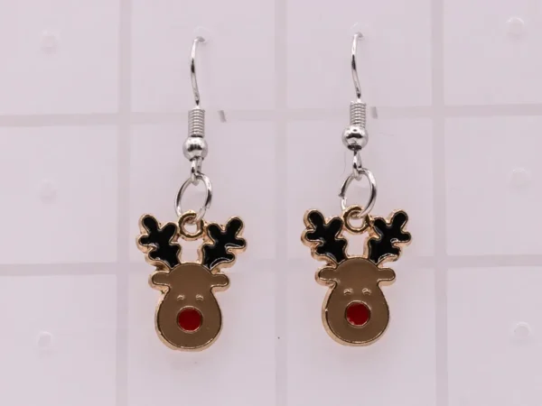 Boucles d'oreilles pendantes Reine de Noël style Casse-Noisette