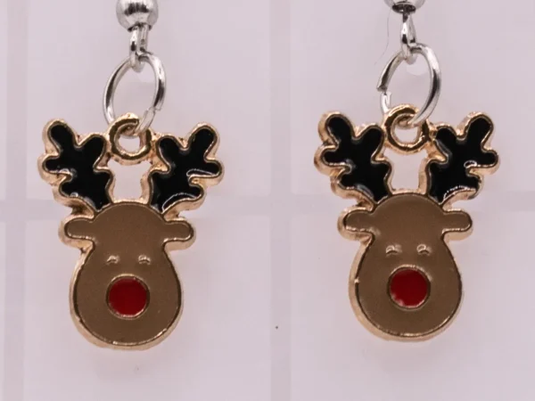 Boucles d'oreilles pendantes Reine de Noël style Casse-Noisette