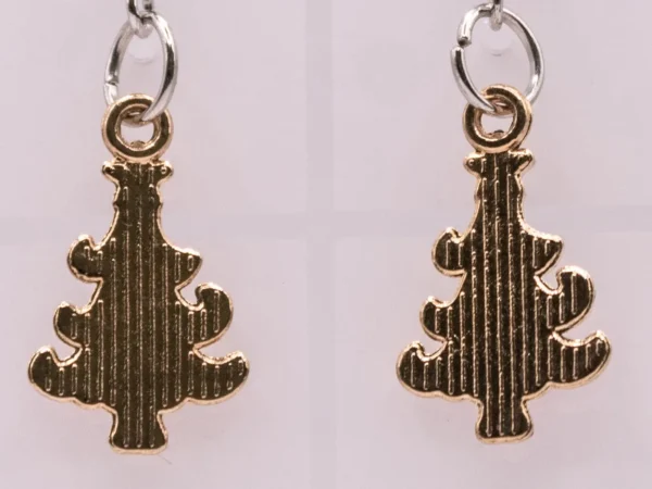 Boucles d'oreilles pendantes sapin de Noël avec étoile dorée