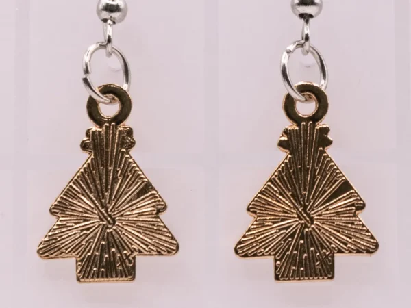 Boucles d'oreilles pendantes Sapin de Noël avec étoile dorée