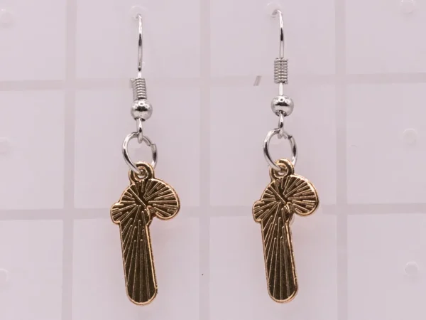 Boucles d'oreilles Sucre d'Orge de Noël, finitions dorées