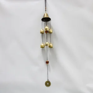 Carillon décoratif sonore à cloche et motifs asiatiques dorés