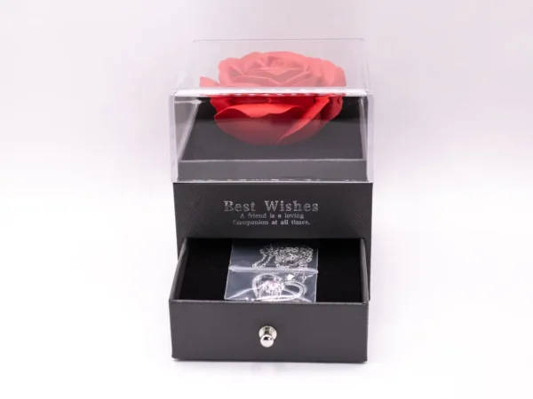 Coffret Rose Éternelle et Collier - Cadeau Romantique Intemporel