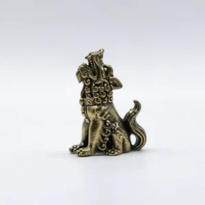 Dragon en Laiton Doré - Figurine Décorative Mythique et Élégante