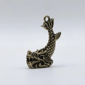 Dragon en Laiton Doré - Figurine Décorative Mythique et Scintillante