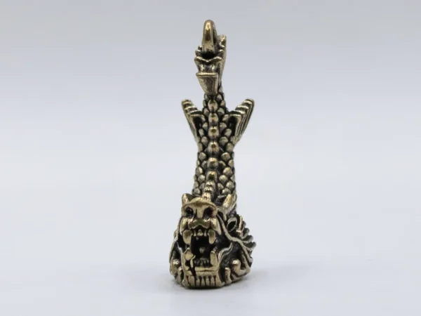 Dragon en Laiton Doré - Figurine Décorative Mythique et Scintillante