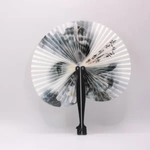 Éventail Décoratif Rond en Papier et Plastique - Diamètre 20cm - Style Vintage