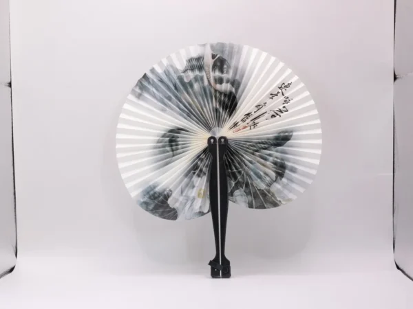 Éventail Décoratif Rond en Papier et Plastique - Diamètre 20cm - Style Vintage