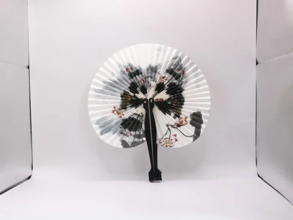 Éventail Pliant Décoratif Rond 20cm - Papier et Plastique Léger