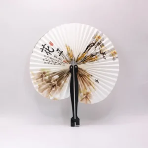 Éventail Rond Décoratif en Papier et Plastique - Diamètre 20cm - Style Vintage