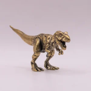 Figurine Dinosaure T-Rex en Laiton Doré - Pièce de Collection