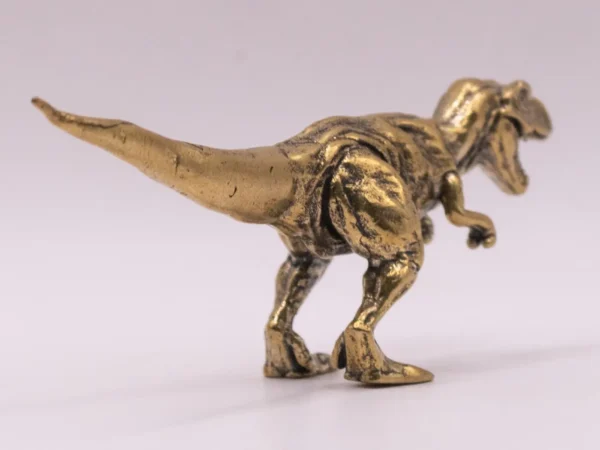 Figurine Dinosaure T-Rex en Laiton Doré - Pièce de Collection