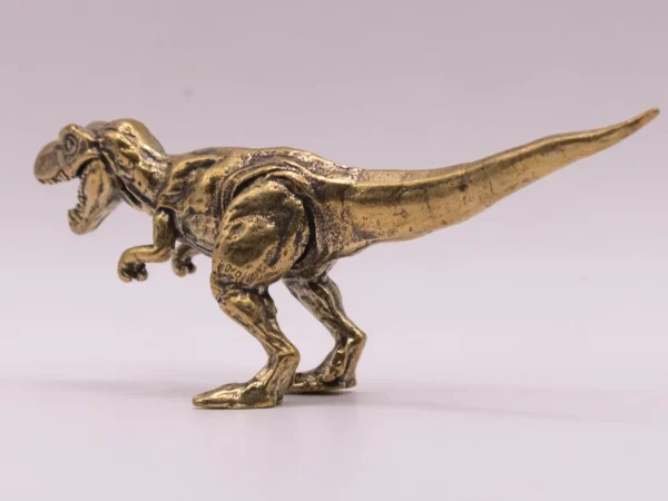 Figurine Dinosaure T-Rex en Laiton Doré - Pièce de Collection