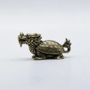 Figurine Dragon Doré en Laiton - Décoration Mythique et Scintillante