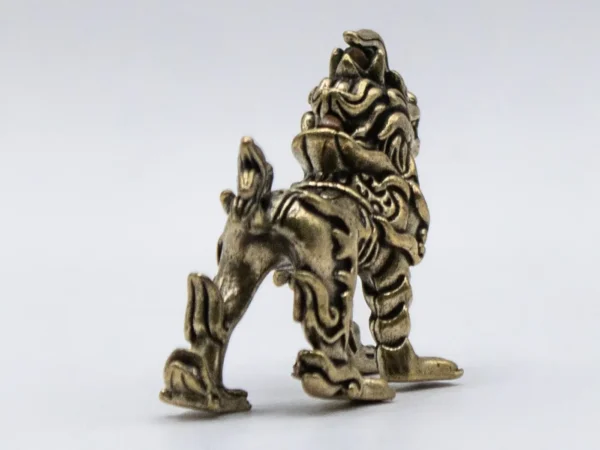 Figurine Dragon Doré en Laiton - Objet Décoratif Mythique et Élégant