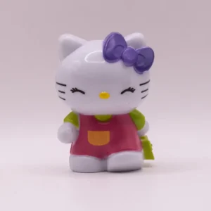 Figurine Hello Kitty Rose à Manches Vertes et Nœud Violet