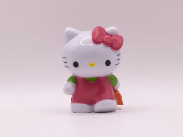 Figurine Hello Kitty Rose et Verte avec Nœud, en Plastique