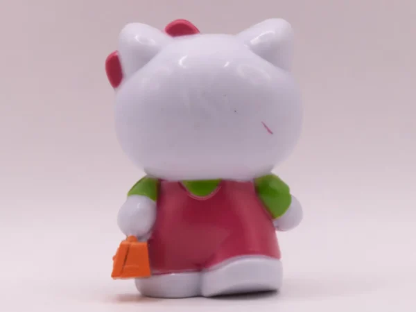 Figurine Hello Kitty Rose et Verte avec Nœud, en Plastique