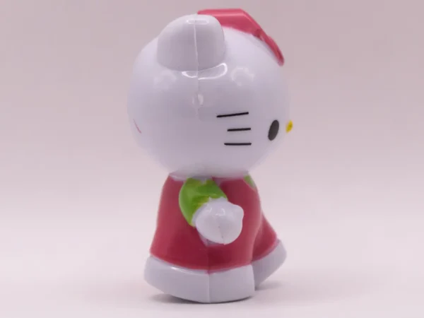 Figurine Hello Kitty Rose et Verte avec Nœud, en Plastique