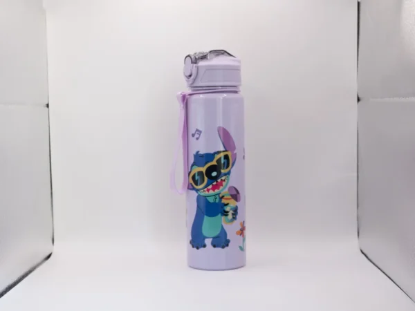 Gourde Stitch Violette - Bouteille Durable en PC Sans PVC pour Boissons Fraîches