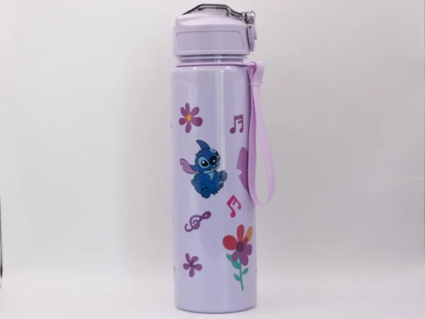 Gourde Stitch Violette - Bouteille Durable en PC Sans PVC pour Boissons Fraîches