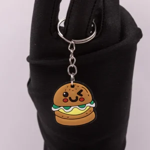 Hamburger Smiley Clin d'Œil Multicolore en Plastique Rétro