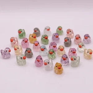 Lot de 5 Petits Canards Miniatures Multicolores en Plastique