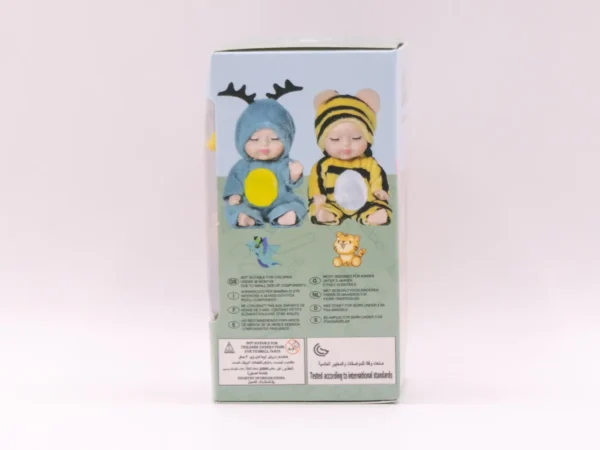 Mini Poupée Bébé en Pyjama Beige et Marron - Idéale pour les Enfants Dès 3 Ans