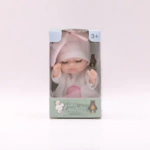 Mini poupée bébé en pyjama rose et blanc - Jouet pour enfant dès 3 ans