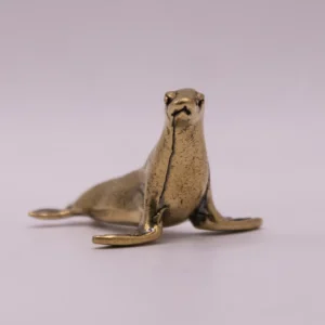 Otarie en Laiton Doré : une figurine marine décorative et charmante