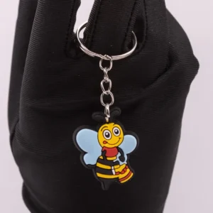 Porte-clés Abeille Multicolore en Plastique - Accessoire Charmant et Ludique