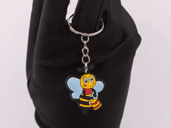 Porte-clés Abeille Multicolore en Plastique - Accessoire Charmant et Ludique
