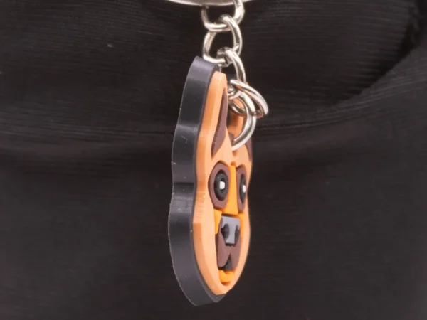 Porte-clés Berger Allemand Marron et Orange en Plastique