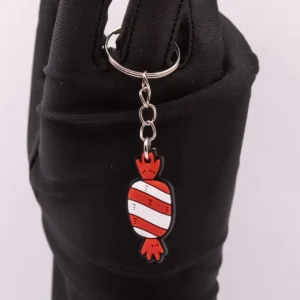 Porte-clés Bonbon Rouge et Blanc - Accessoire Gourmand et Tendance