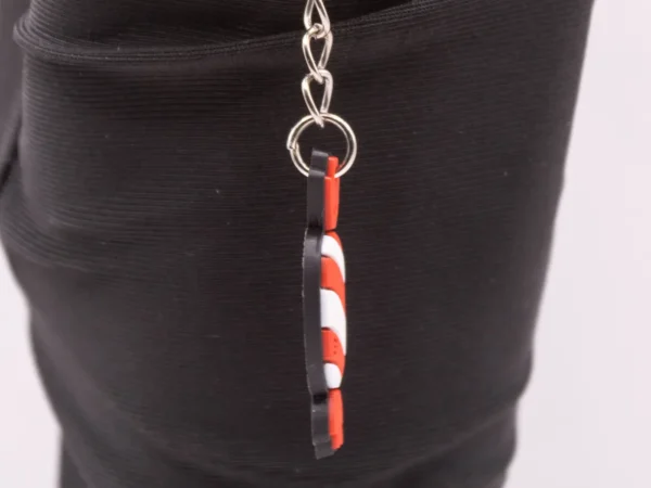 Porte-clés Bonbon Rouge et Blanc - Accessoire Gourmand et Tendance