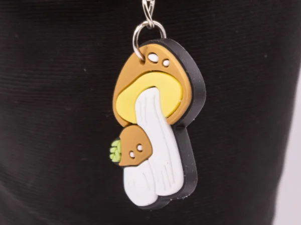 Porte-clés Champignons Multicolores en Plastique - Accessoire Original