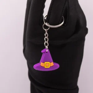 Porte-clés Chapeau de Sorcière Violet pour Halloween - Accessoire Festif