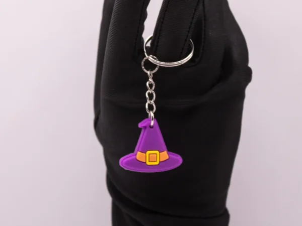 Porte-clés Chapeau de Sorcière Violet pour Halloween - Accessoire Festif
